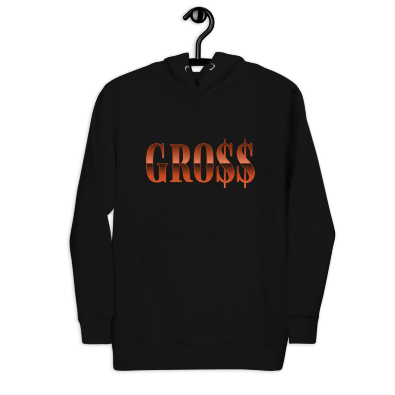 GRO$$ (BURNT ORANGE) Unisex Hoodie (BLACK)