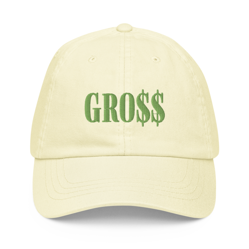 GRO$$ (KIWI GREEN) Pastel baseball hat (PASTEL LEMON YELLOW)