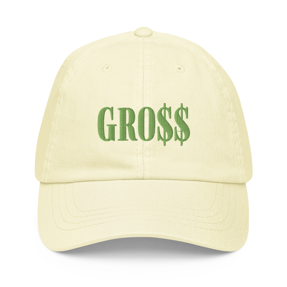 GRO$$ (KIWI GREEN) Pastel baseball hat (PASTEL LEMON YELLOW)