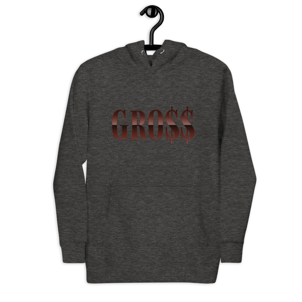 GRO$$ (CHOCOLATE) Unisex Hoodie (CHARCOAL HEATHER GREY)