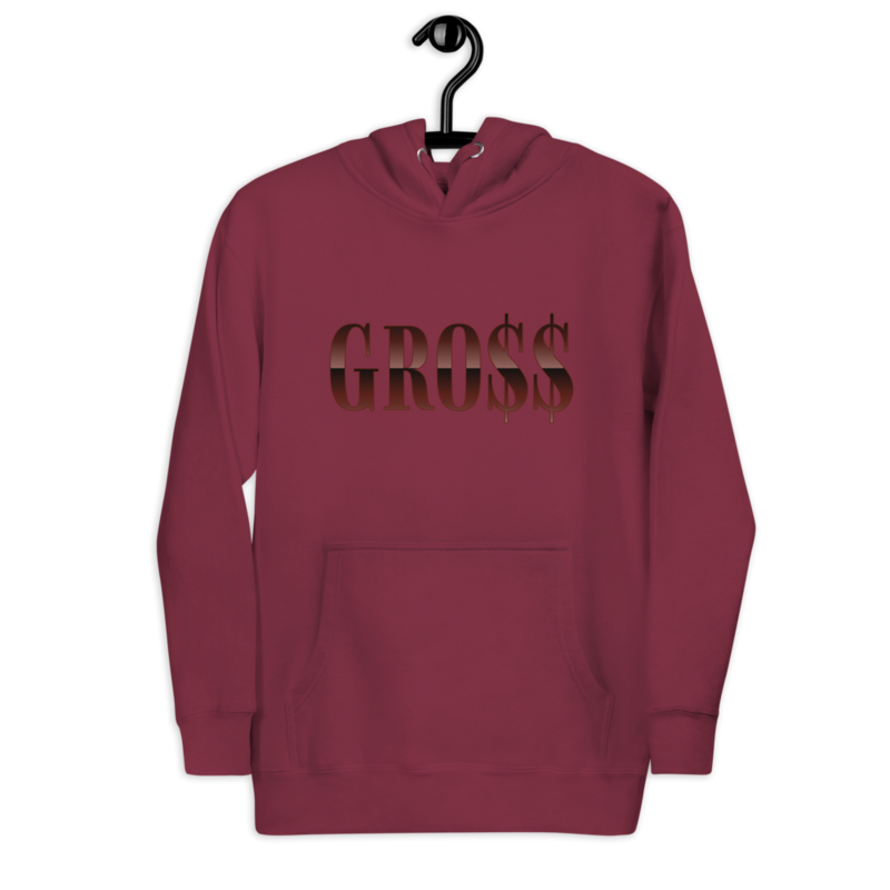 GRO$$ (CHOCOLATE) Unisex Hoodie (MAROON)