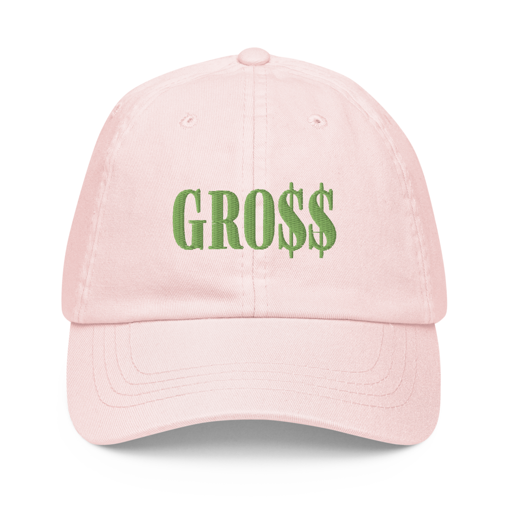 GRO$$ (KIWI GREEN) Pastel baseball hat (PASTEL PINK)