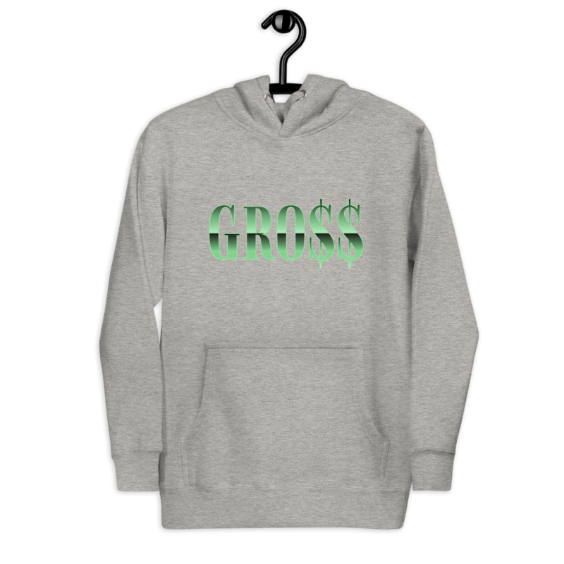 GRO$$ (KIWI GREEN) Unisex Hoodie (CARBON GREY)
