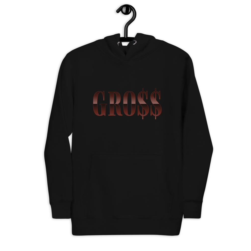 GRO$$ (CHOCOLATE) Unisex Hoodie (BLACK), Color: Black, Size: S