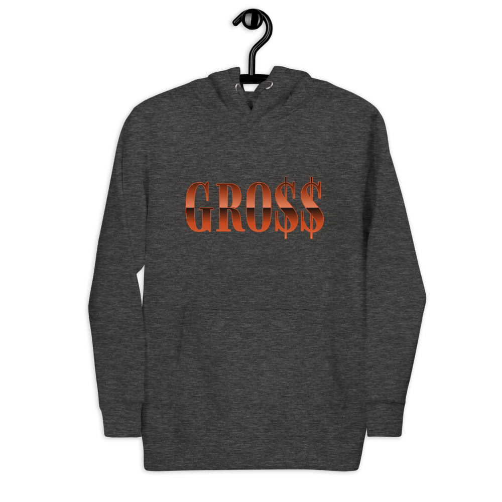GRO$$ (BURNT ORANGE) Unisex Hoodie (CHARCOAL HEATHER GREY)