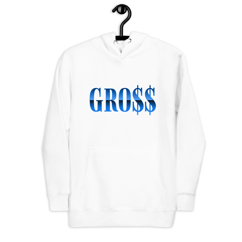 GRO$$ (BAE BLUE) Unisex Hoodie (WHITE)