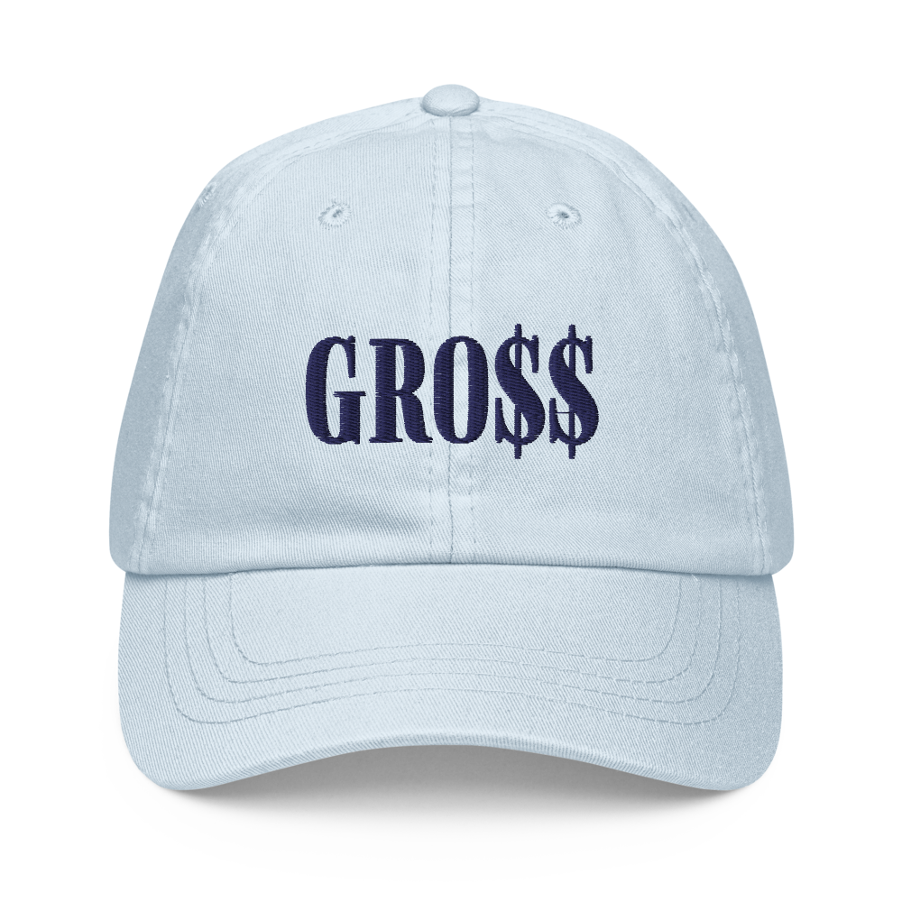 GRO$$ (NAVY BLUE) Pastel baseball hat (PASTEL PINK), Color: Pastel Blue