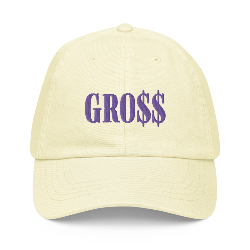 GRO$$ (LILAC PURPLE) Pastel baseball hat (PASTEL LEMON YELLOW)