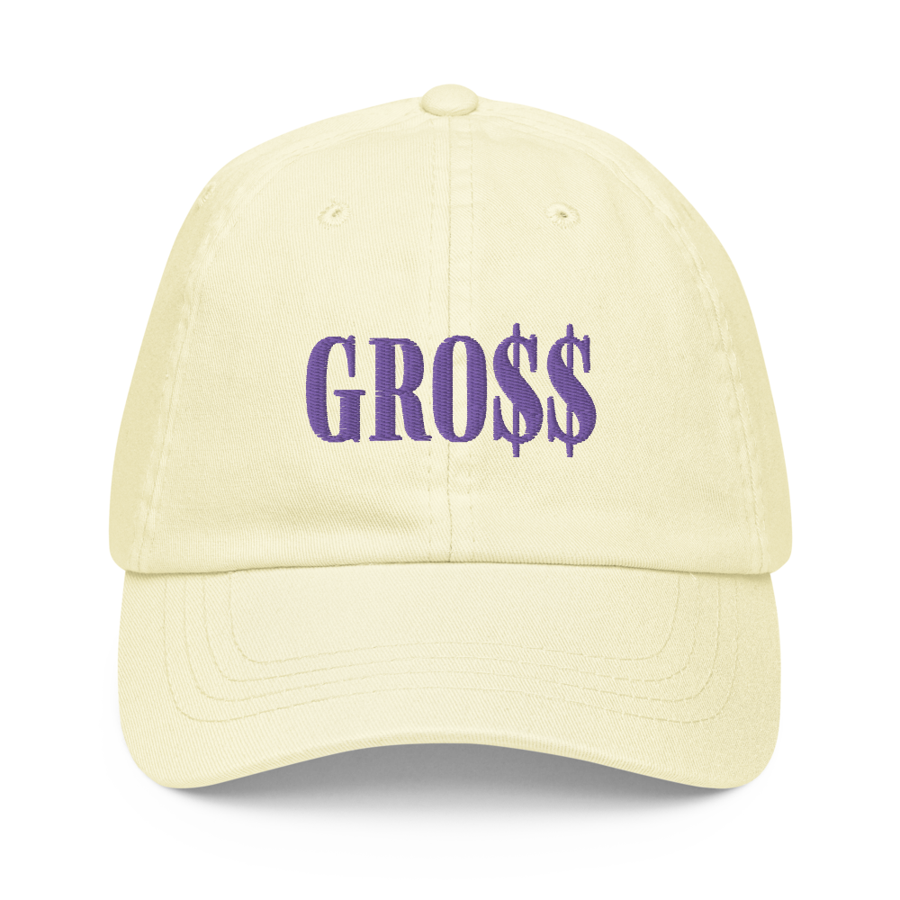 GRO$$ (LILAC PURPLE) Pastel baseball hat (PASTEL LEMON YELLOW)