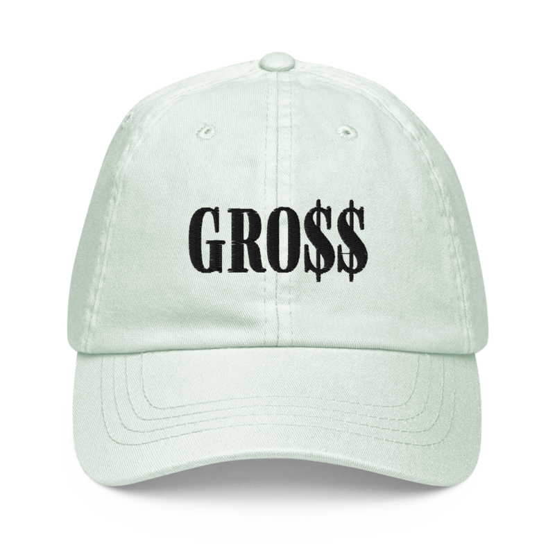 GRO$$ (BLACK) Pastel baseball hat (PASTEL MINT GREEN)