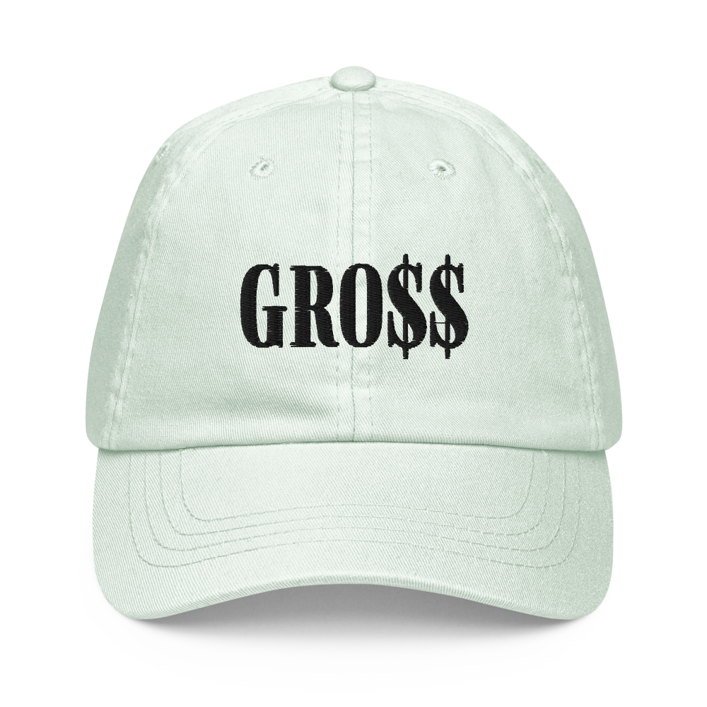GRO$$ (BLACK) Pastel baseball hat (PASTEL MINT GREEN)