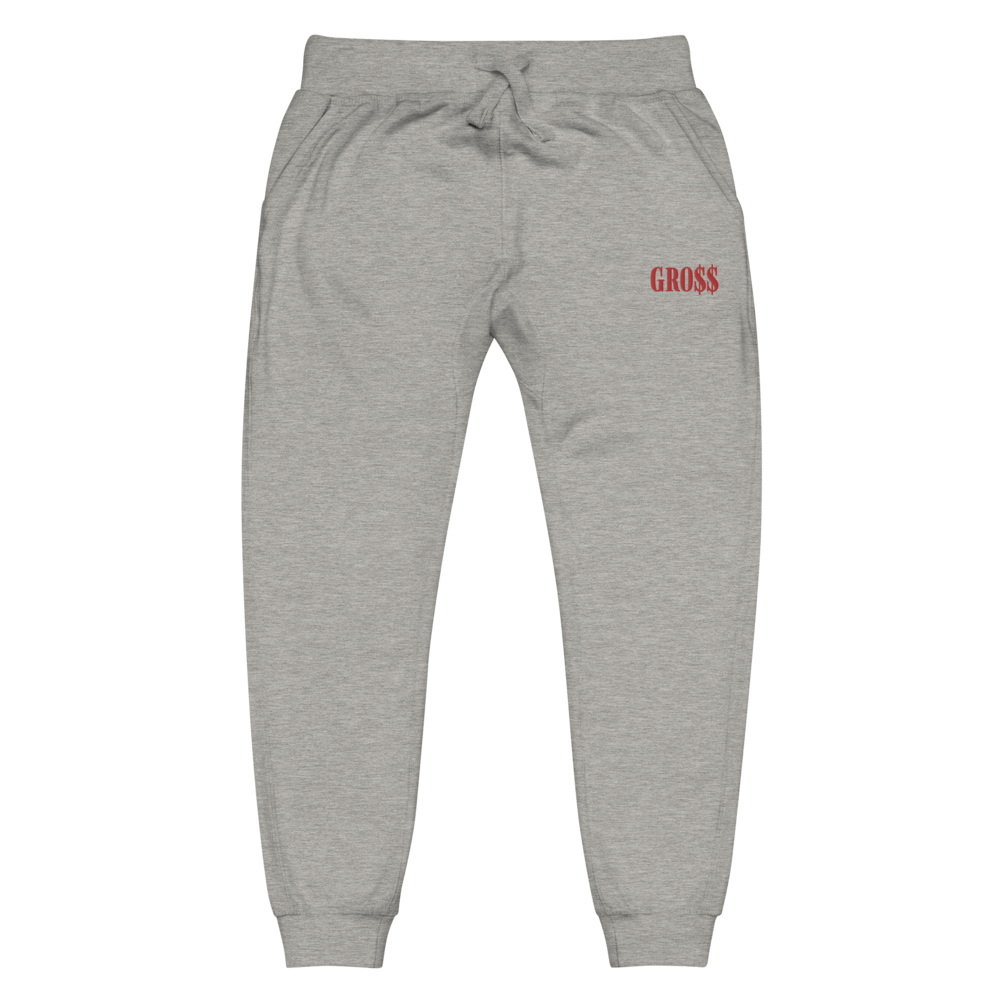 GRO$$ (RED) Unisex fleece sweatpants (CARBON GREY)