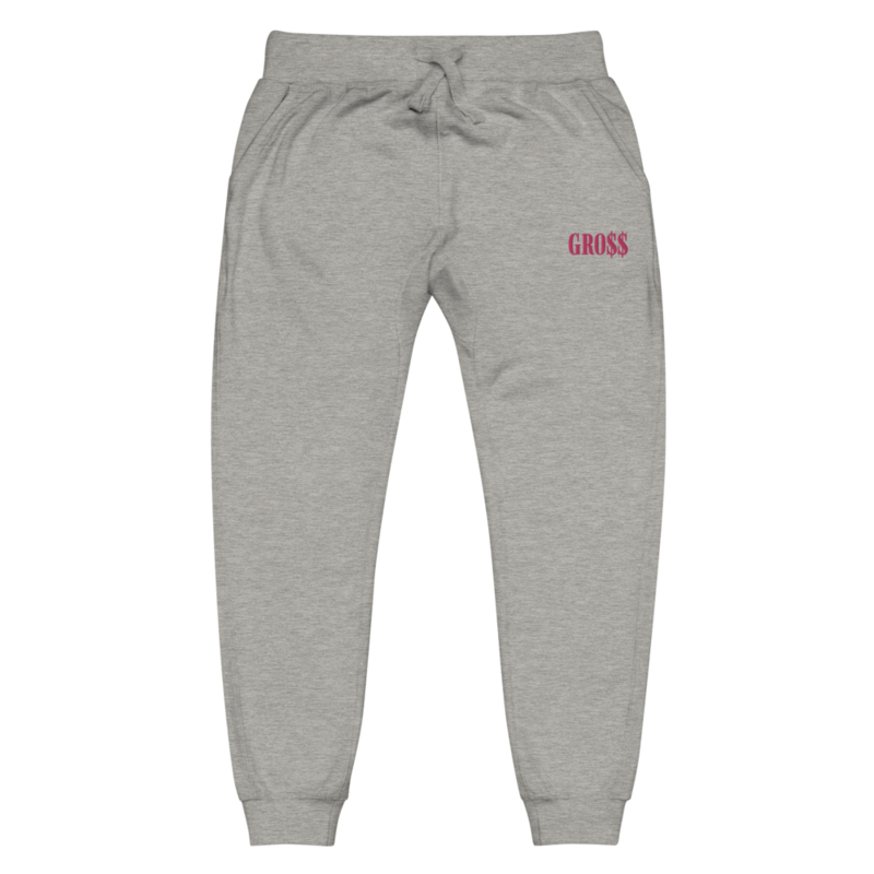 GRO$$ (PINK) Unisex fleece sweatpants (CARBON GREY)