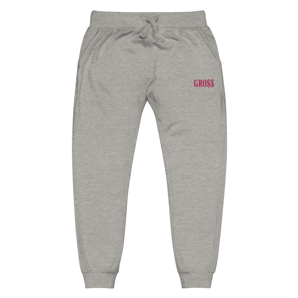 GRO$$ (PINK) Unisex fleece sweatpants (CARBON GREY)