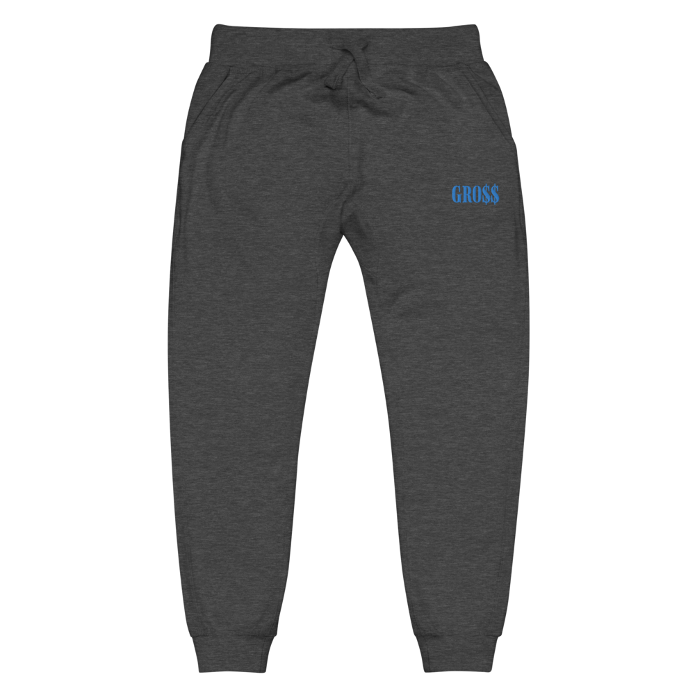 GRO$$ (BAE BLUE) Unisex fleece sweatpants (CHARCOAL HEATHER GREY)