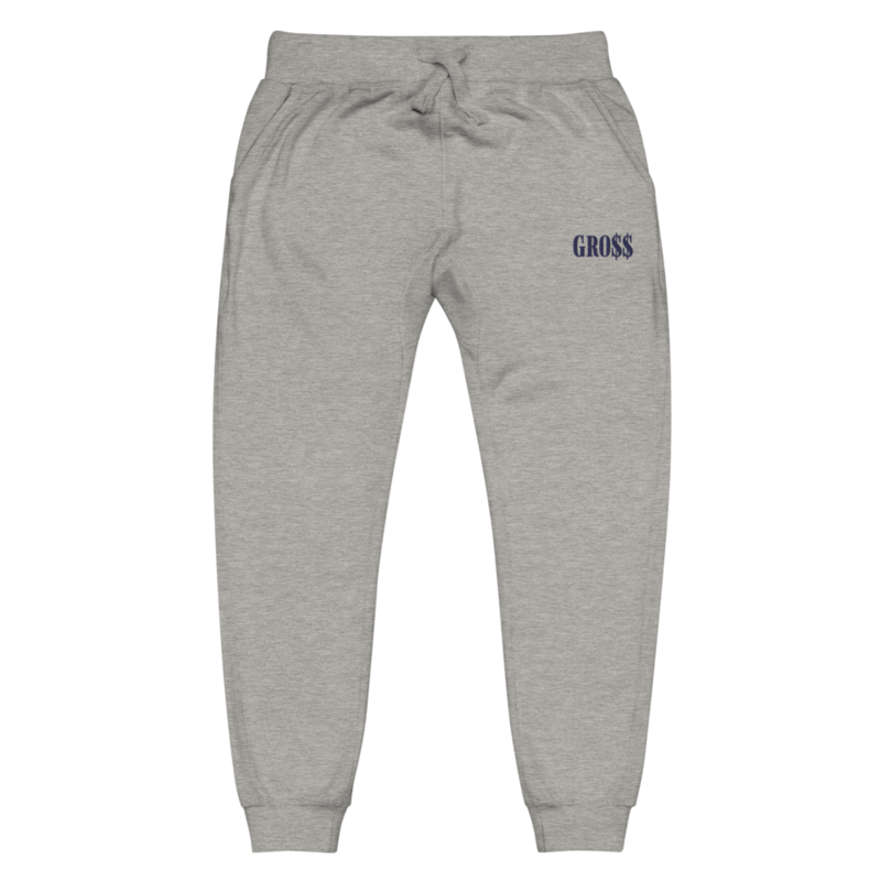 GRO$$ (NAVY BLUE) Unisex fleece sweatpants (CARBON GREY)
