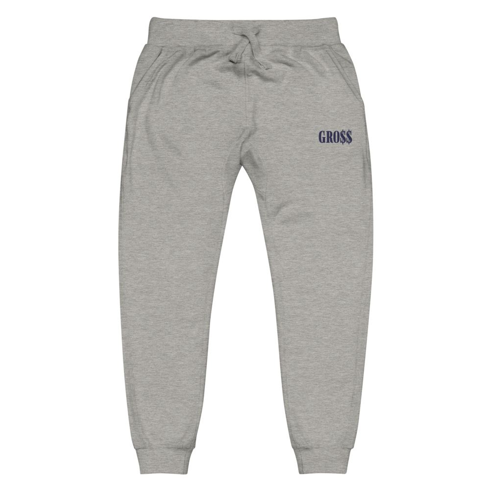 GRO$$ (NAVY BLUE) Unisex fleece sweatpants (CARBON GREY)