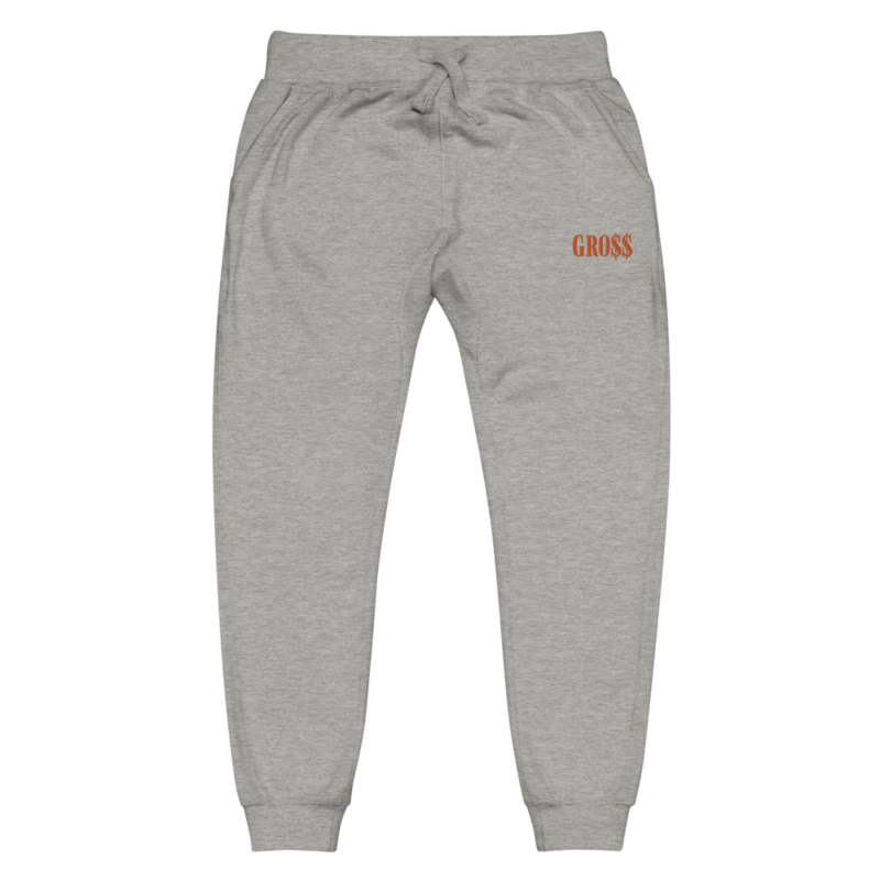 GRO$$ (ORANGE) Unisex fleece sweatpants (CARBON GREY)