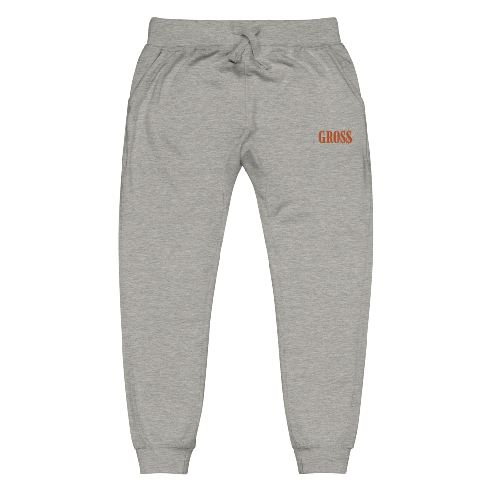 GRO$$ (ORANGE) Unisex fleece sweatpants (CARBON GREY)