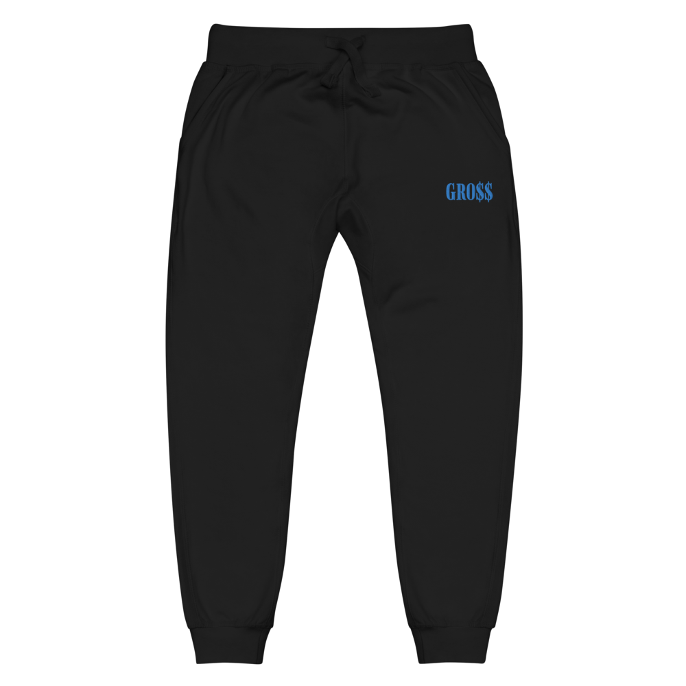 GRO$$ (BAE BLUE) Unisex fleece sweatpants (BLACK)