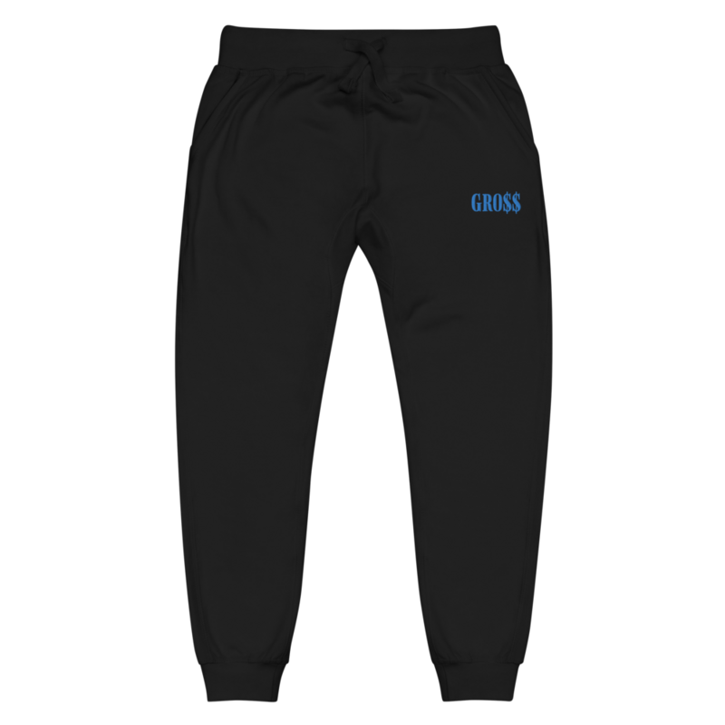 GRO$$ (BAE BLUE) Unisex fleece sweatpants (BLACK)