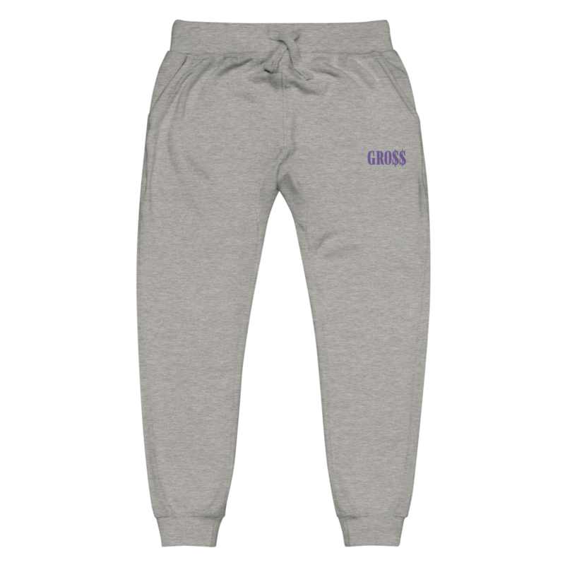 GRO$$ (LILAC PURPLE) Unisex fleece sweatpants (CARBON GREY)