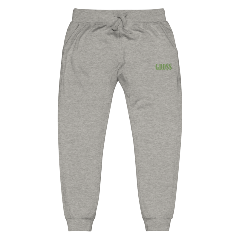 GRO$$ (KIWI GREEN) Unisex fleece sweatpants (CARBON GREY)