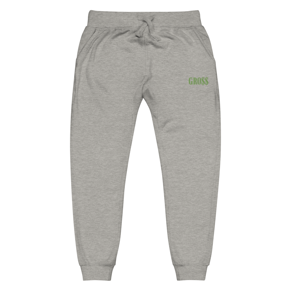 GRO$$ (KIWI GREEN) Unisex fleece sweatpants (CARBON GREY)