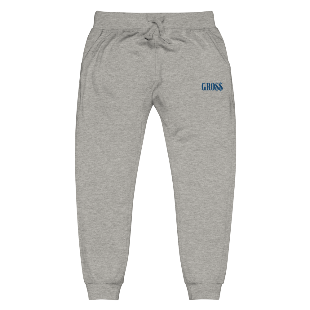 GRO$$ (ROYAL BLUE) Unisex fleece sweatpants (CARBON GREY)