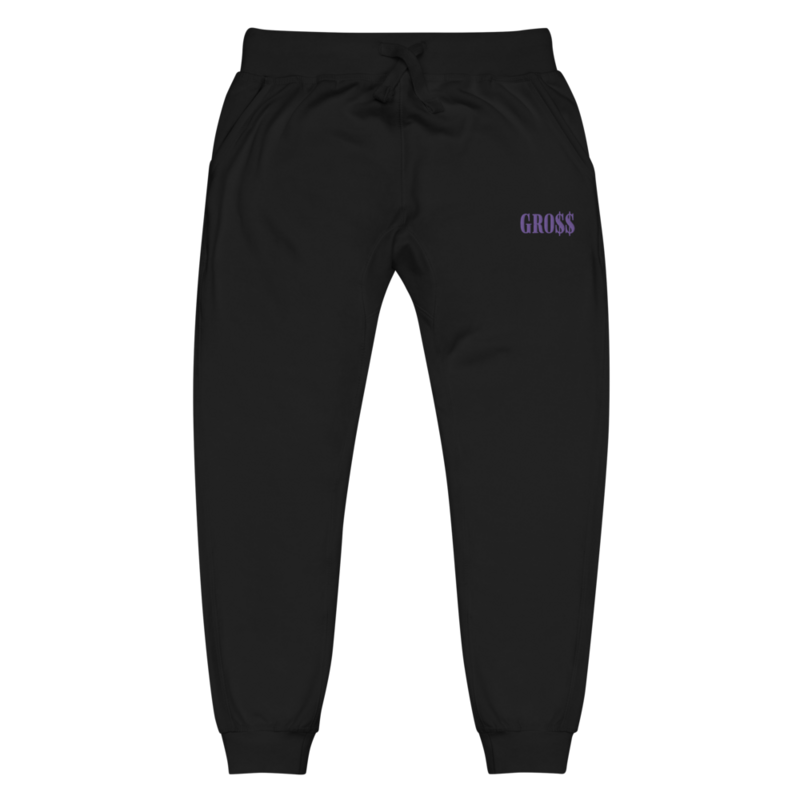GRO$$ (LILAC PURPLE) Unisex fleece sweatpants (BLACK)