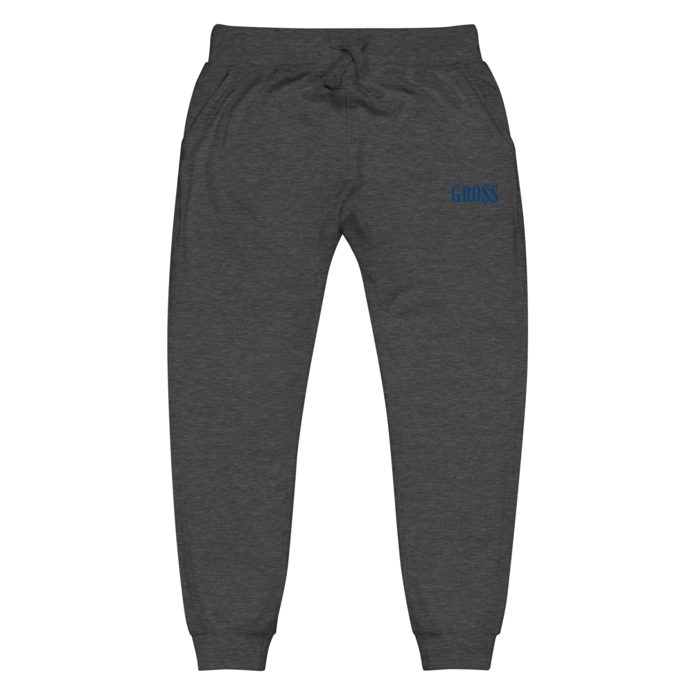 GRO$$ (ROYAL BLUE) Unisex fleece sweatpants (CHARCOAL HEATHER GREY)