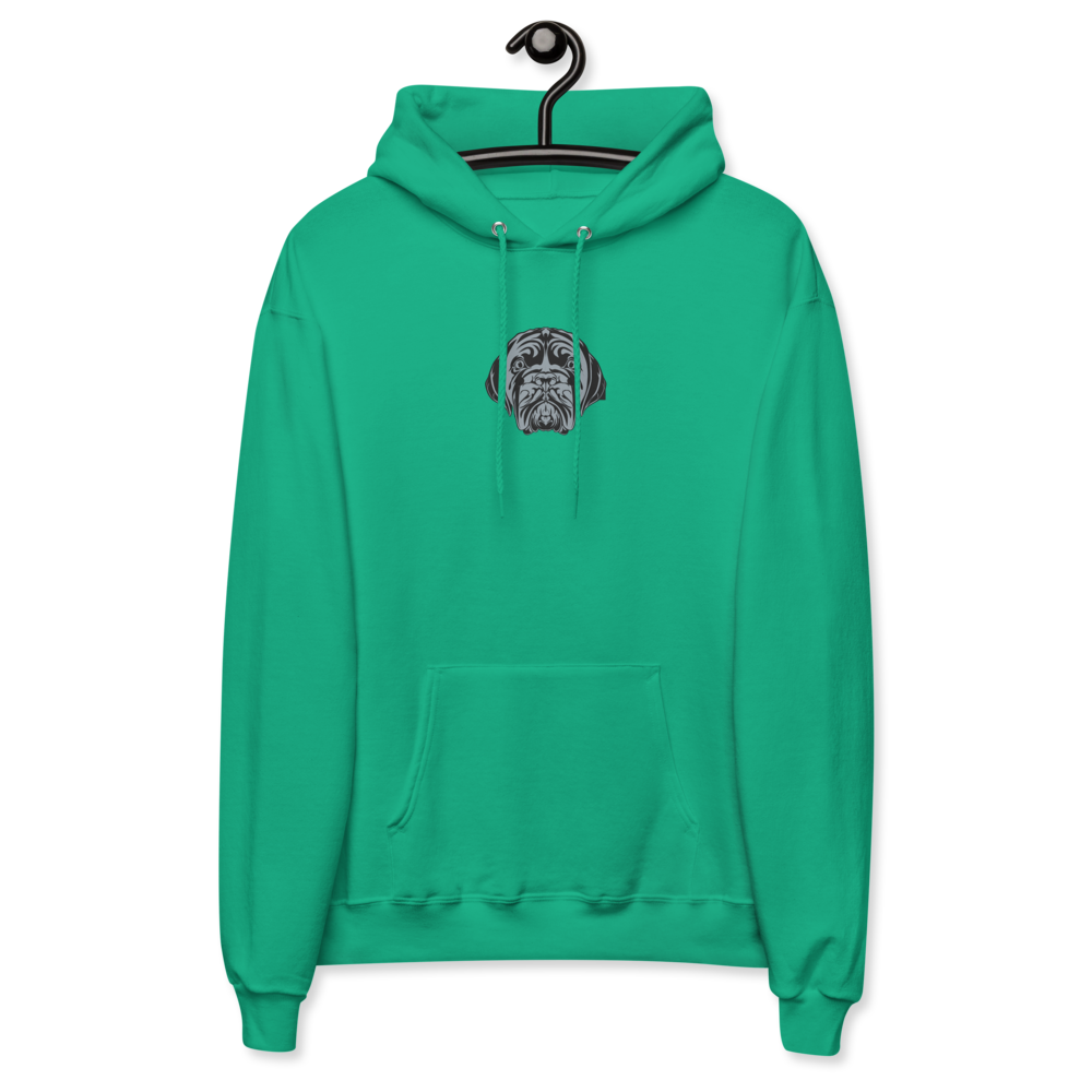 LA LINEA NEGRA (BLACK) Unisex fleece hoodie (KELLY GREEN)
