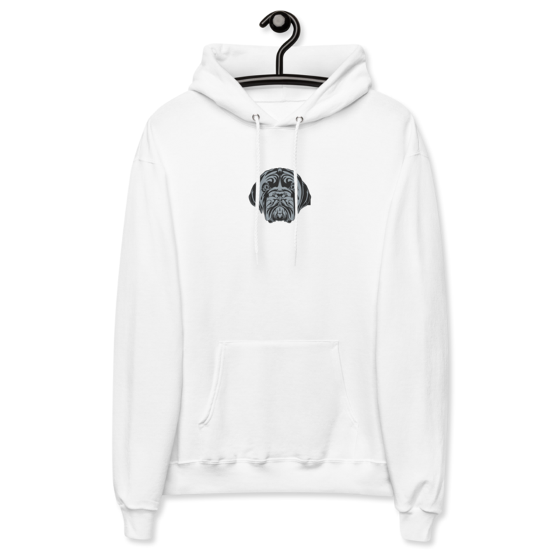 LA LINEA NEGRA (BLACK) Unisex fleece hoodie (WHITE)
