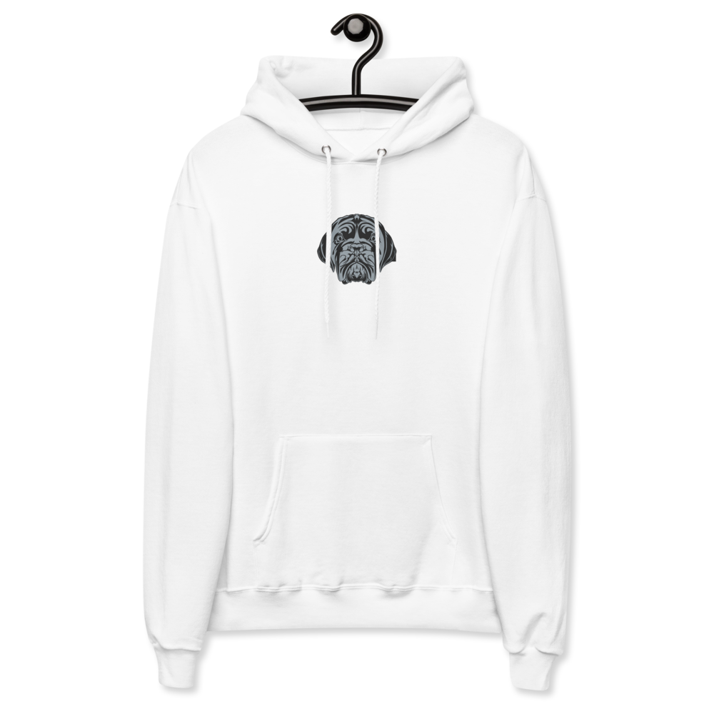 LA LINEA NEGRA (BLACK) Unisex fleece hoodie (WHITE)