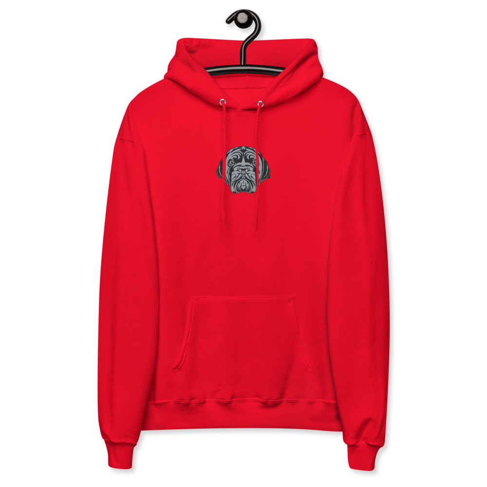 LA LINEA NEGRA (BLACK) Unisex fleece hoodie (RED)