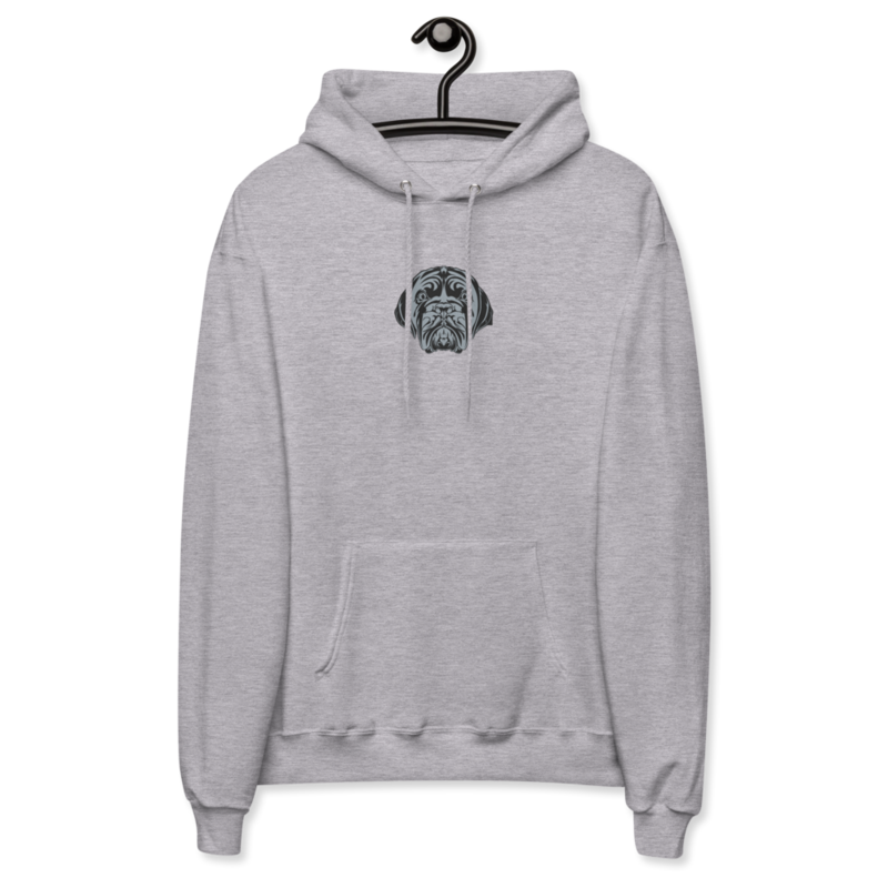 LA LINEA NEGRA (BLACK) Unisex fleece hoodie (LIGHT STEEL GREY)