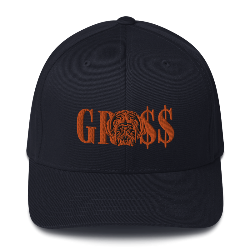 GRO$$ (ORANGE)/LA LINEA NEGRA (ORANGE/BLACK) Structured Twill Cap (DARK NAVY BLUE)