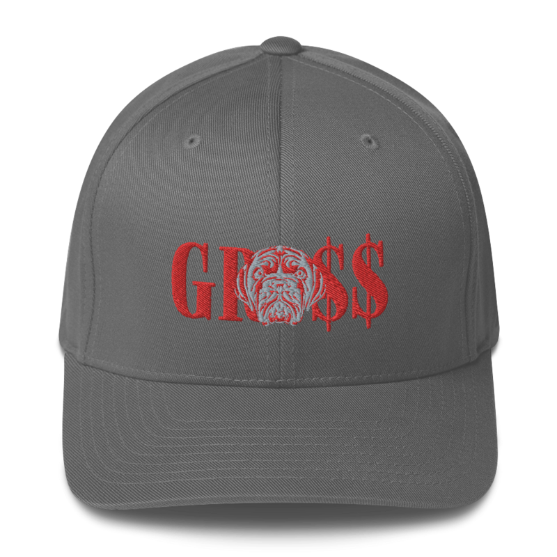 GRO$$ (RED)/LA LINEA NEGRA (RED/GREY) Structured Twill Cap (GREY)