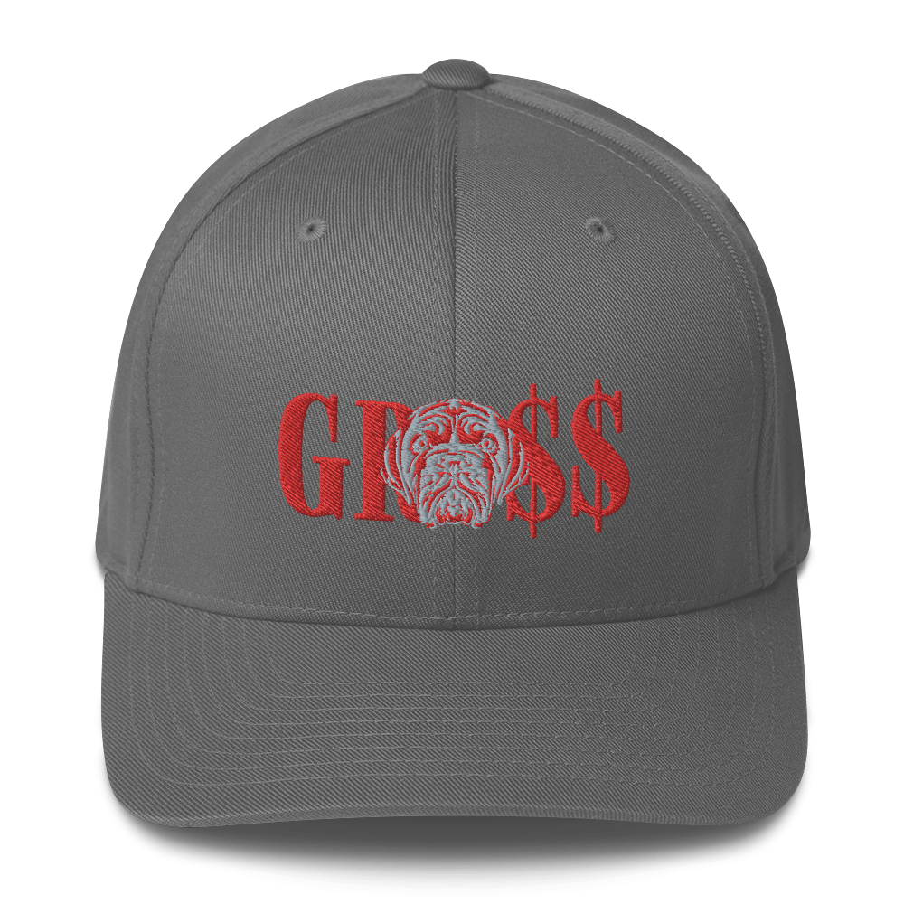 GRO$$ (RED)/LA LINEA NEGRA (RED/GREY) Structured Twill Cap (GREY)
