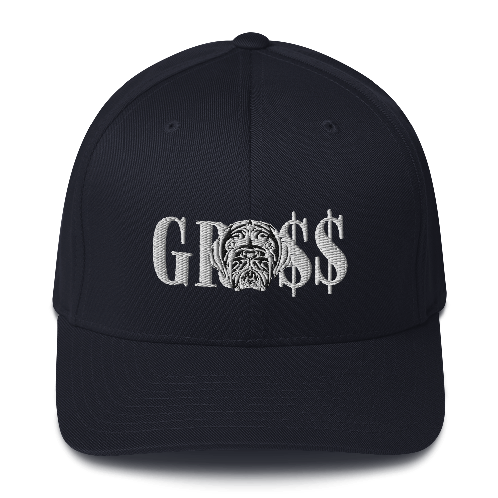 GRO$$ (WHITE)/LA LINEA NEGRA (WHITE/BLACK) Structured Twill Cap (WHITE), Color: Dark Navy, Size: S/M