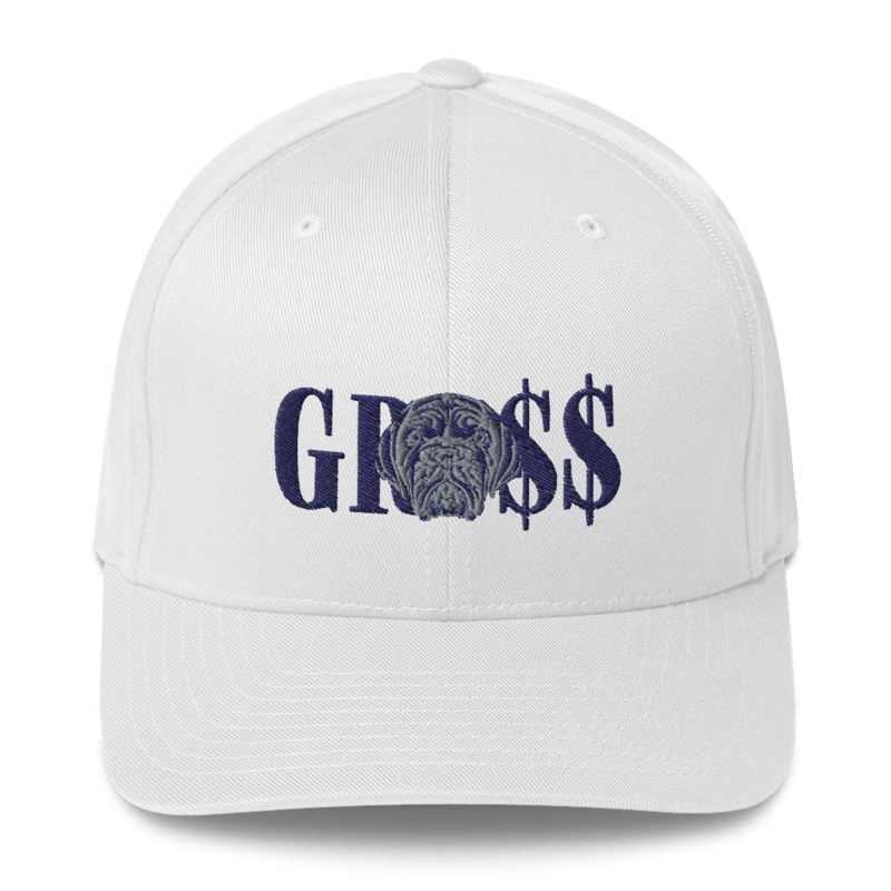 GRO$$ (NAVY BLUE)/LA LINEA NEGRA (NAVY BLUE/GREY) Structured Twill Cap (WHITE)