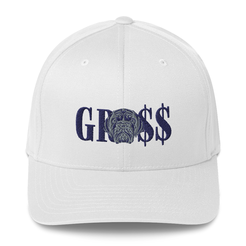 GRO$$ (NAVY BLUE)/LA LINEA NEGRA (NAVY BLUE/GREY) Structured Twill Cap (WHITE)