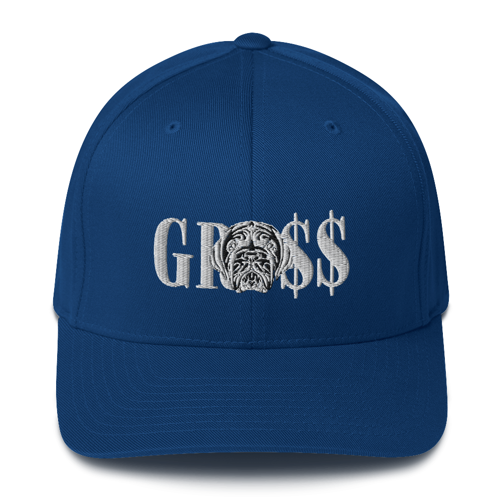 GRO$$ (WHITE)/LA LINEA NEGRA (WHITE/BLACK) Structured Twill Cap (ROYAL BLUE)
