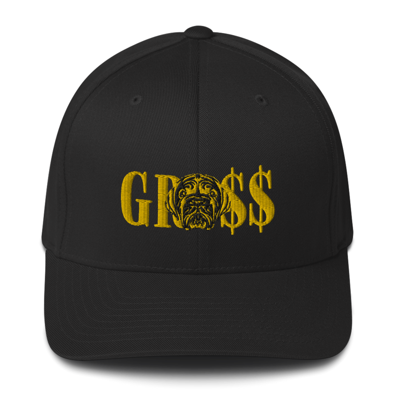 GRO$$ (YELLOW GOLD)/LA LINEA NEGRA (YELLOW GOLD/BLACK) Structured Twill Cap (BLACK)
