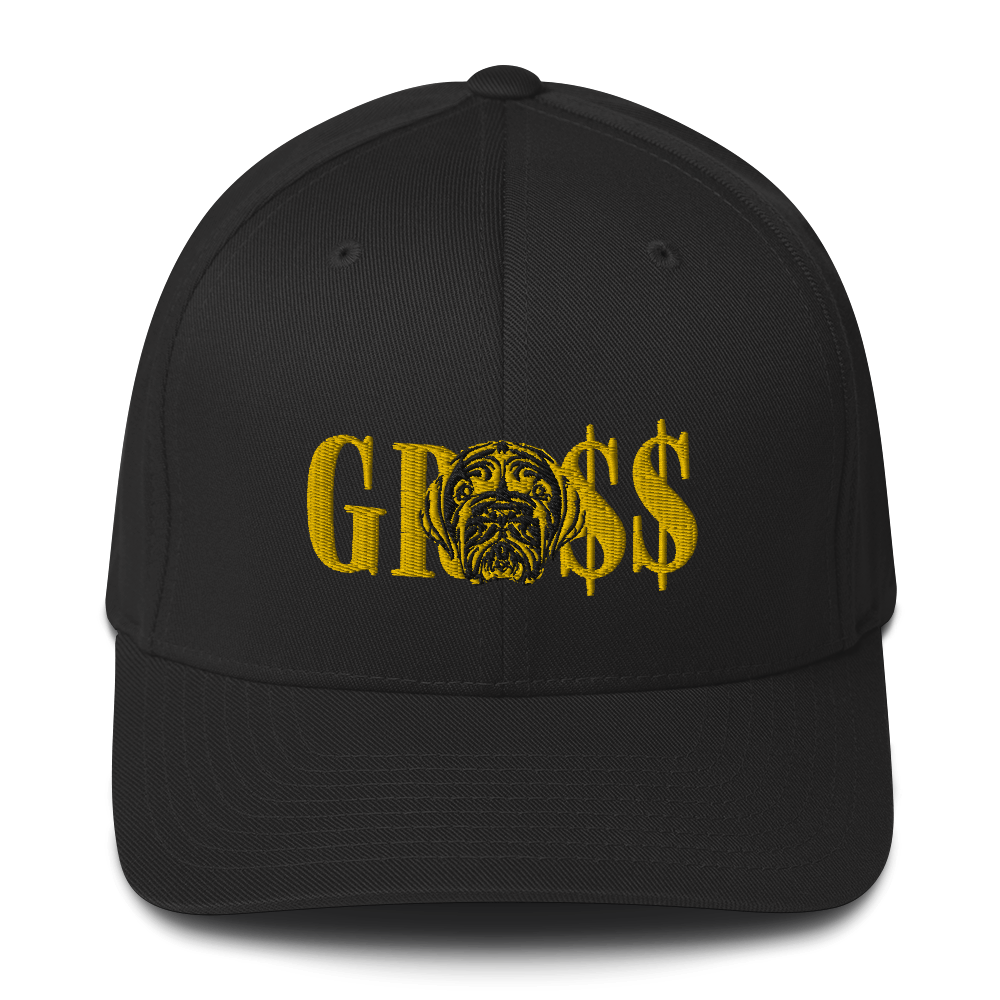 GRO$$ (YELLOW GOLD)/LA LINEA NEGRA (YELLOW GOLD/BLACK) Structured Twill Cap (BLACK)