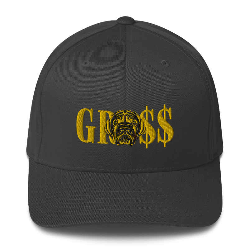 GRO$$ (YELLOW GOLD)/LA LINEA NEGRA (YELLOW GOLD/BLACK) Structured Twill Cap (DARK GREY)