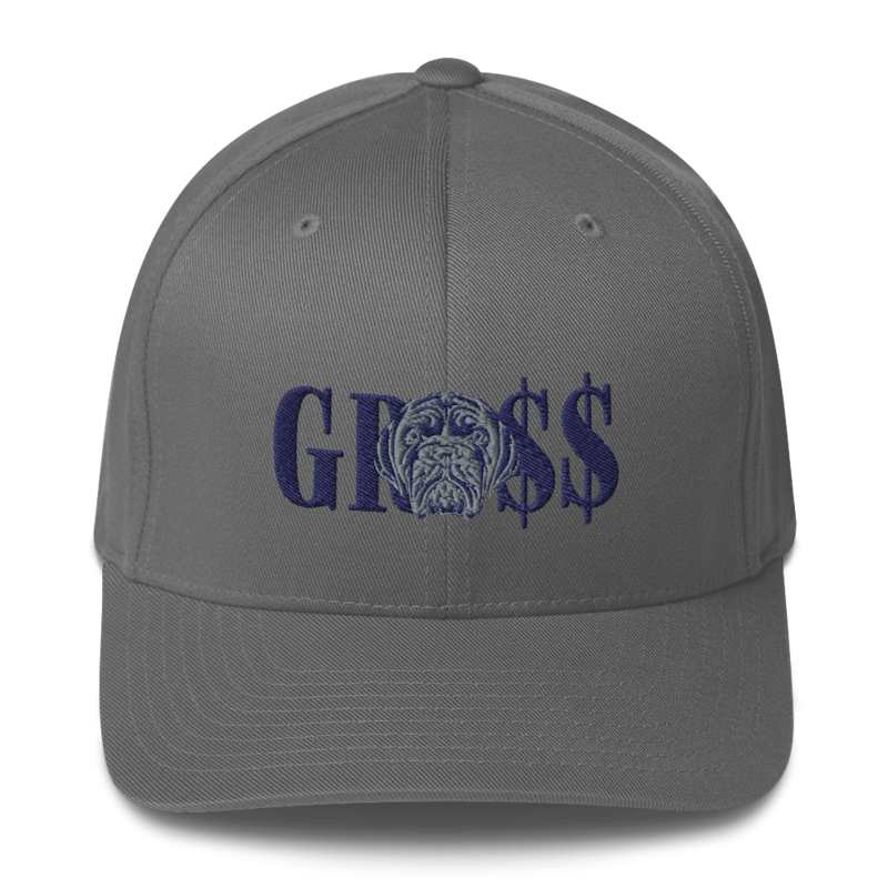 GRO$$ (NAVY BLUE)/LA LINEA NEGRA (NAVY BLUE/GREY) Structured Twill Cap (GREY)