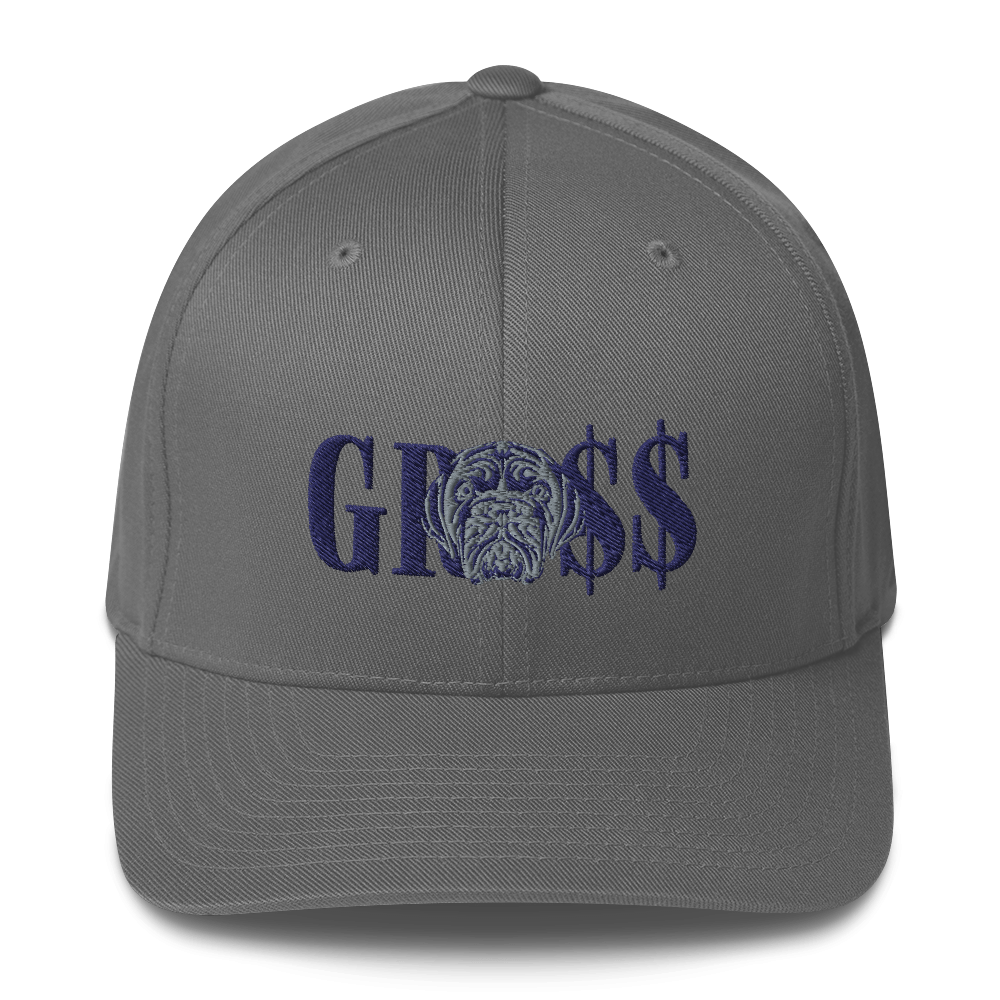 GRO$$ (NAVY BLUE)/LA LINEA NEGRA (NAVY BLUE/GREY) Structured Twill Cap (GREY)