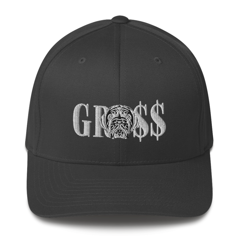 GRO$$ (WHITE)/LA LINEA NEGRA (WHITE/BLACK) Structured Twill Cap (DARK GREY)