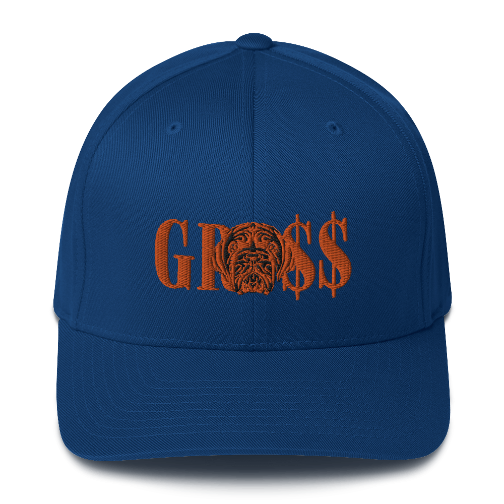 GRO$$ (ORANGE)/LA LINEA NEGRA (ORANGE/BLACK) Structured Twill Cap (ROYAL BLUE)